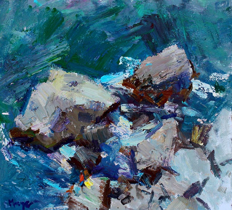 &laquo;Large rocks&raquo; by Maksym Mazur [2013] 55×60cm, oil on canvas